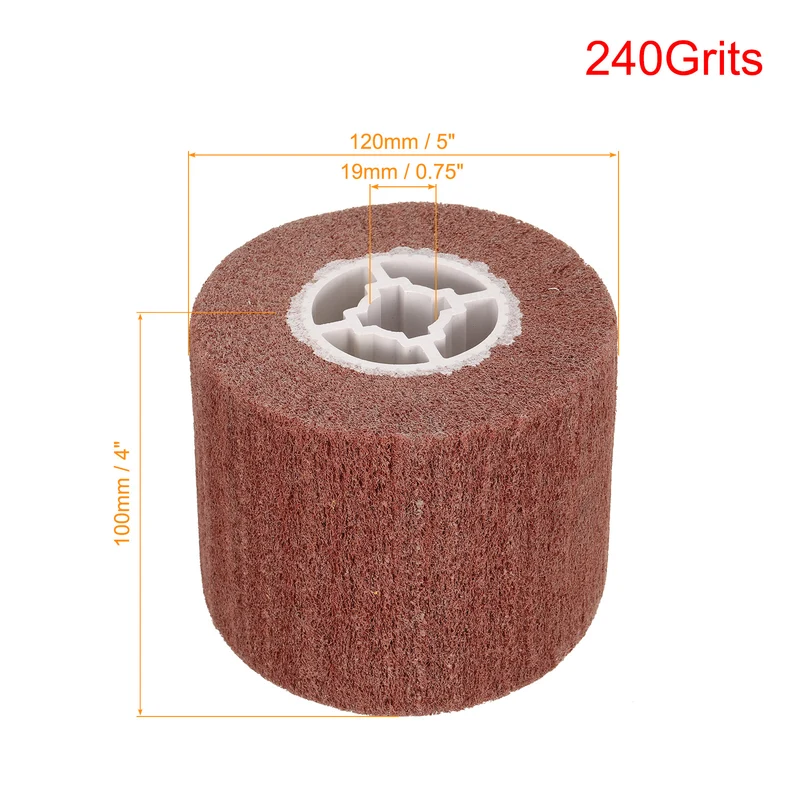 120mmx100mm 240 Grit Non-Woven Nylon Wire Drawing Abrasive Polishing Flap Red