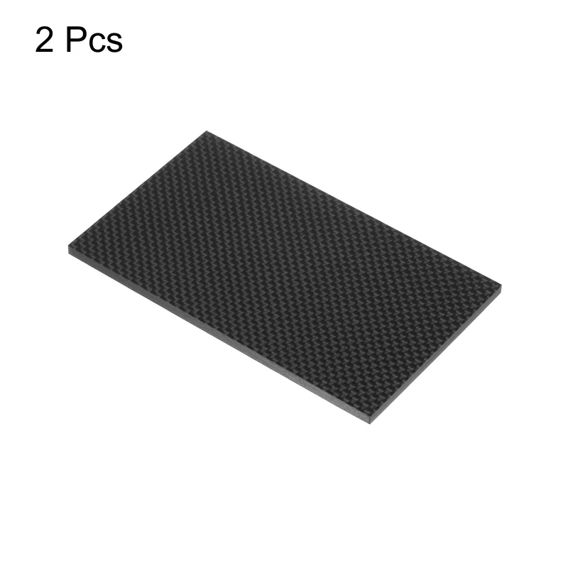 2 Pcs Carbon Fiber Sheet 125x75x4mm Glossy Surface Plain Weave Panel Sheet