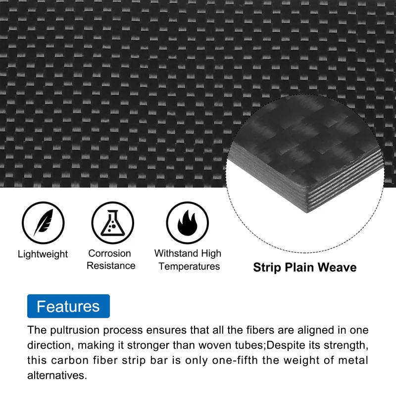 1 Pcs Carbon Fiber Sheet 100x250x2mm Glossy Surface Plain Weave Panel Sheet