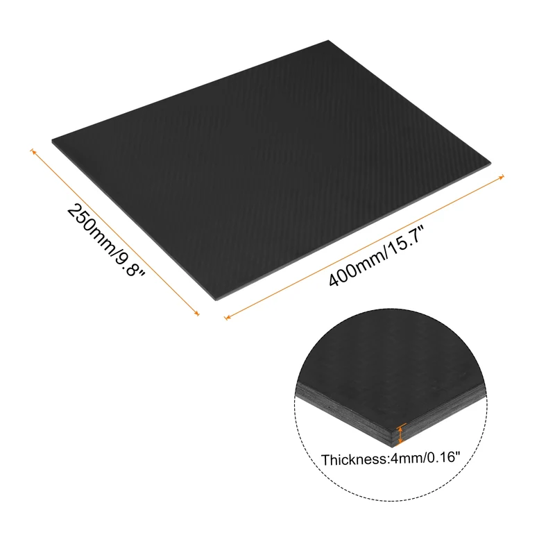 1 Pcs Carbon Fiber Sheet 400x250x4mm Matte Surface Twill Weave Panel Sheet