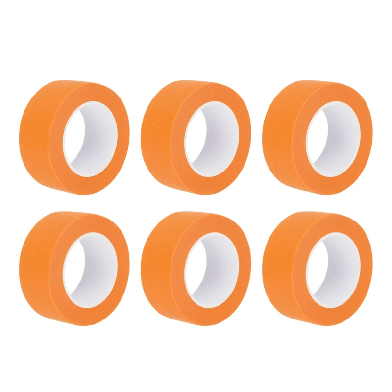 6 Pcs 1 Inch Wide 14 Yards Orange Masking Tape Painters Tape Rolls