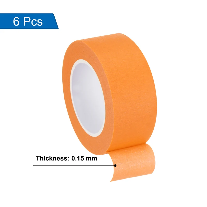6 Pcs 1 Inch Wide 14 Yards Orange Masking Tape Painters Tape Rolls