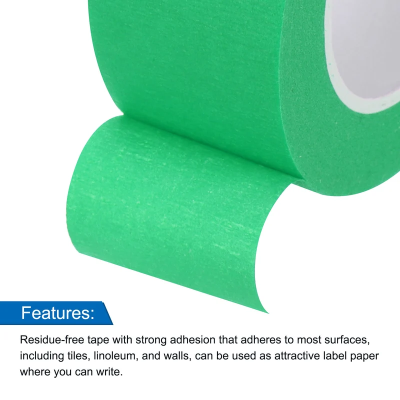 6 Pcs 1 Inch Wide 14 Yards Green Masking Tape Painters Tape Rolls