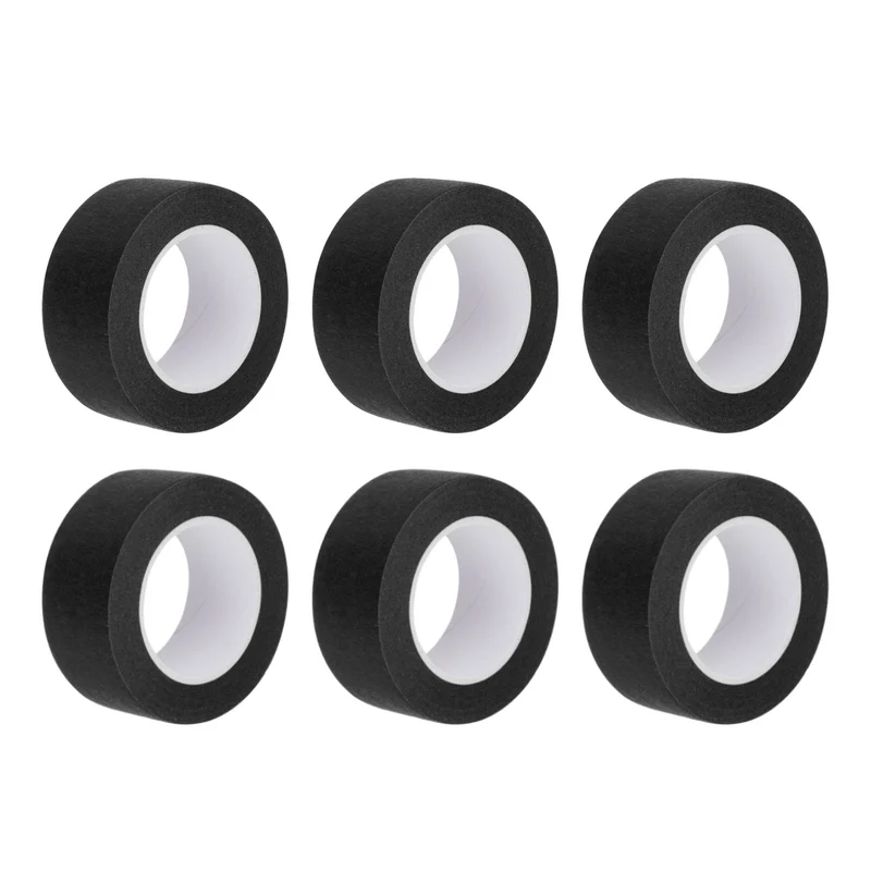 6 Pcs 1 Inch Wide 14 Yards Black Masking Tape Painters Tape Rolls