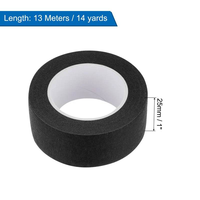 3 Pcs 1 Inch Wide 14 Yards Black Masking Tape Painters Tape Rolls