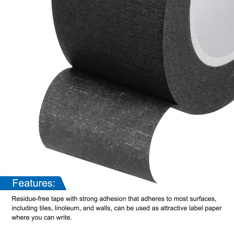 3 Pcs 1 Inch Wide 14 Yards Black Masking Tape Painters Tape Rolls