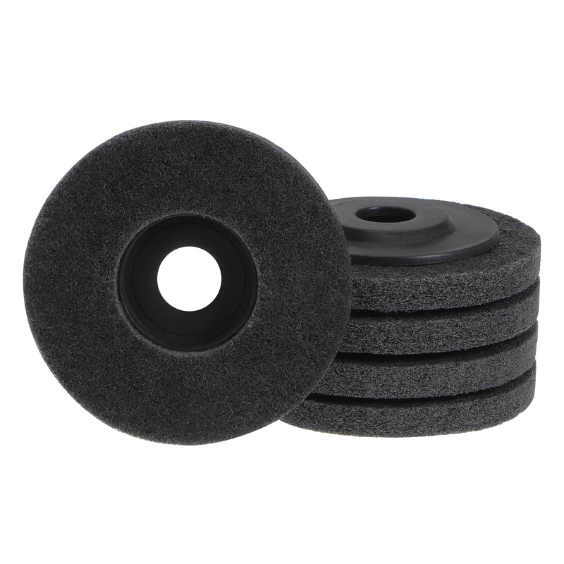 5pcs Nylon Fiber Polishing Wheel 4.5" x 7/8" Abrasive Sanding Disc 320 Grit Gray