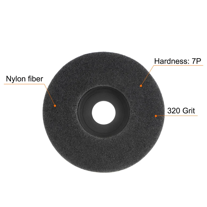 5pcs Nylon Fiber Polishing Wheel 4.5" x 7/8" Abrasive Sanding Disc 320 Grit Gray