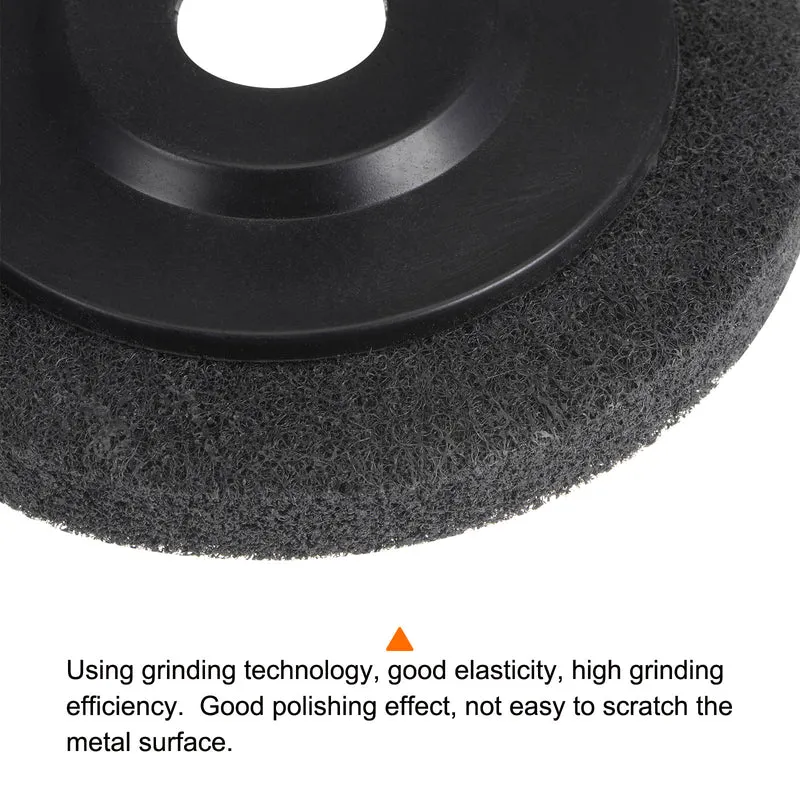 5pcs Nylon Fiber Polishing Wheel 4.5" x 7/8" Abrasive Sanding Disc 320 Grit Gray