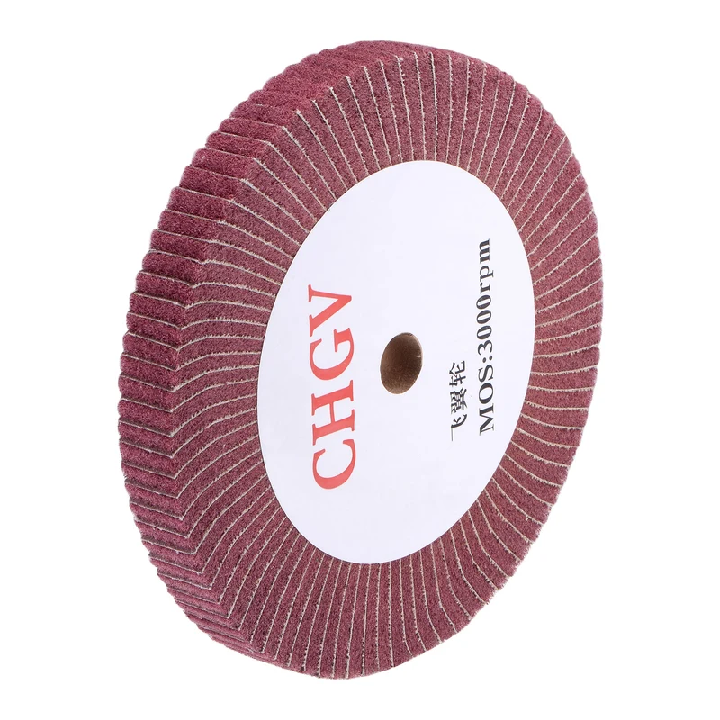 200mmx25mm 320 Grit Abrasive Cloth Nylon Wire Drawing Polishing Flap Wheel Red