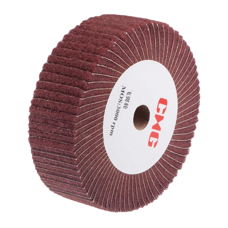 150mmx50mm 320 Grit Abrasive Cloth Nylon Wire Drawing Polishing Flap Wheel Red