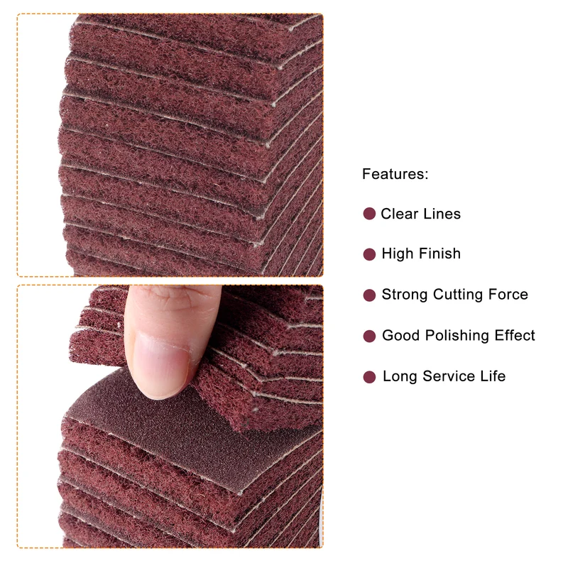 150mmx50mm 320 Grit Abrasive Cloth Nylon Wire Drawing Polishing Flap Wheel Red