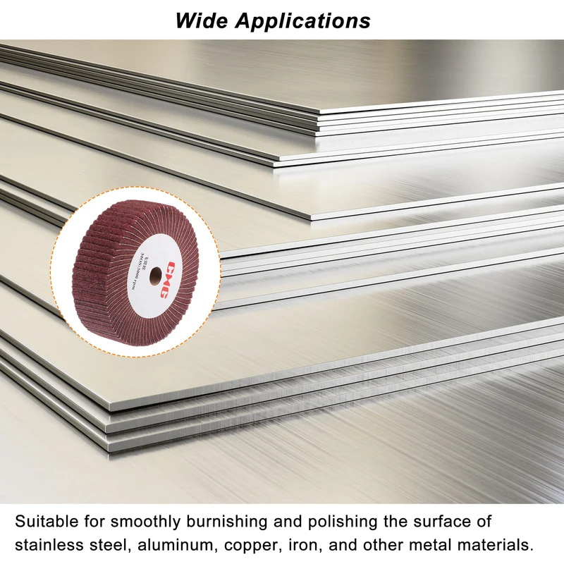 150mmx50mm 320 Grit Abrasive Cloth Nylon Wire Drawing Polishing Flap Wheel Red