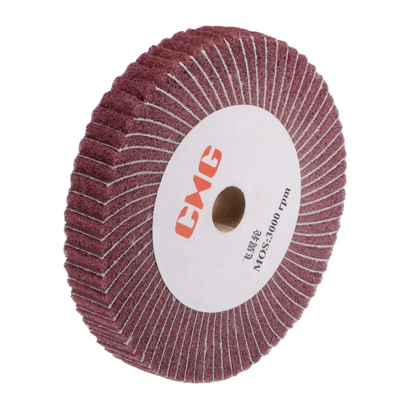150x25mm 320 Grit Abrasive Cloth Nylon Wire Drawing Polishing Flap Wheel Red