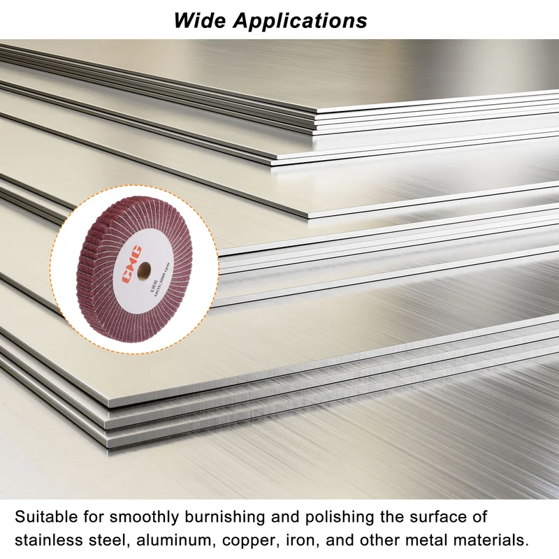 150x25mm 320 Grit Abrasive Cloth Nylon Wire Drawing Polishing Flap Wheel Red