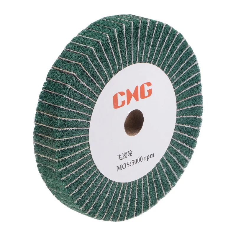 150mmx25mm 240 Grit Abrasive Cloth Nylon Wire Drawing Polishing Flap Wheel Green