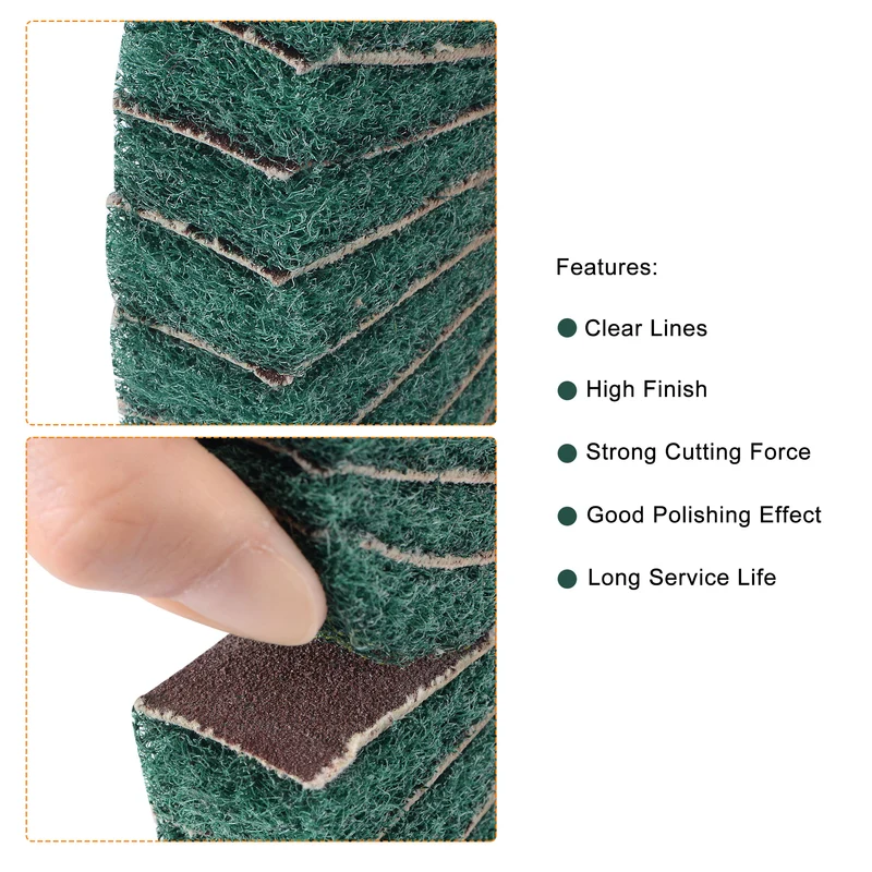 150mmx25mm 240 Grit Abrasive Cloth Nylon Wire Drawing Polishing Flap Wheel Green