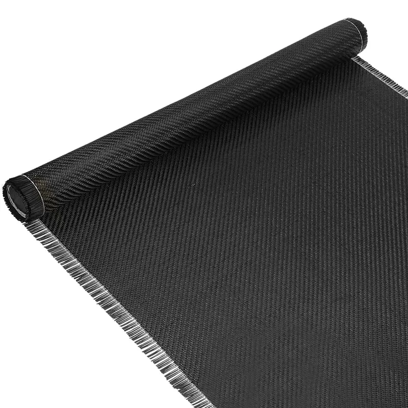 Carbon Fiber Fabric 6.56ft x 19.7" Sheet Roll 2x2 Twill Weave 3K 220g Black 2pcs