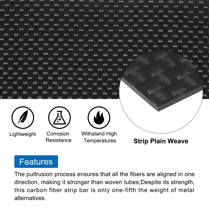 1 Pcs Carbon Fiber Sheet 250x100x1mm Glossy Surface Plain Weave Panel Sheet