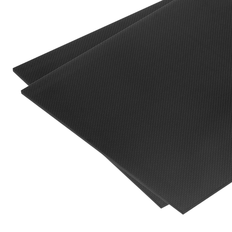 2 Pcs Carbon Fiber Sheet 300x300x0.5mm Glossy Surface Plain Weave Panel Sheet