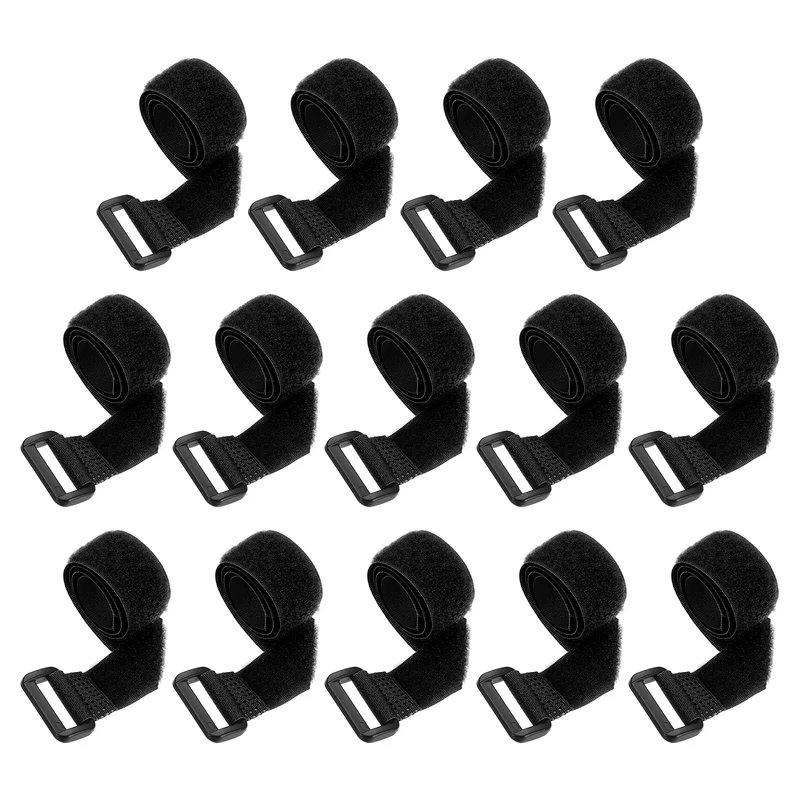 14pcs Reusable Cinch Strap 1.1"x14" Hook and Loop Cable Securing Strap Black