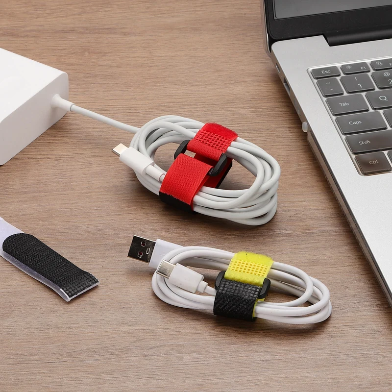 14pcs Reusable Cinch Strap 1.1"x17.7" Hook and Loop Cable Securing Strap White