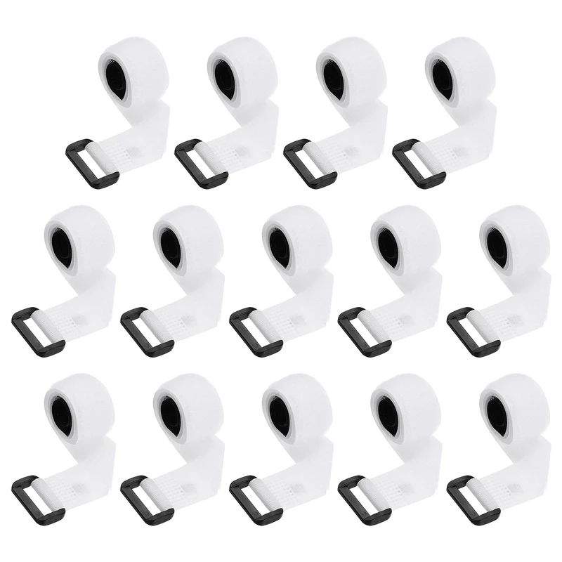 14pcs Reusable Cinch Strap 1.1"x14" Hook and Loop Cable Securing Strap White
