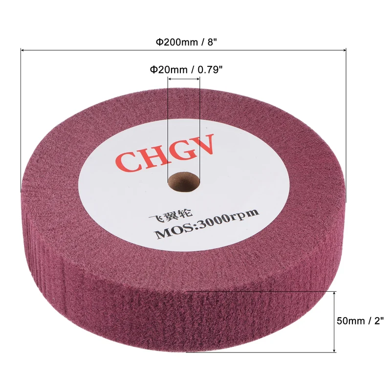 200mmx50mm 320 Grit Non-Woven Nylon Wire Drawing Abrasive Polishing Flap Wheel