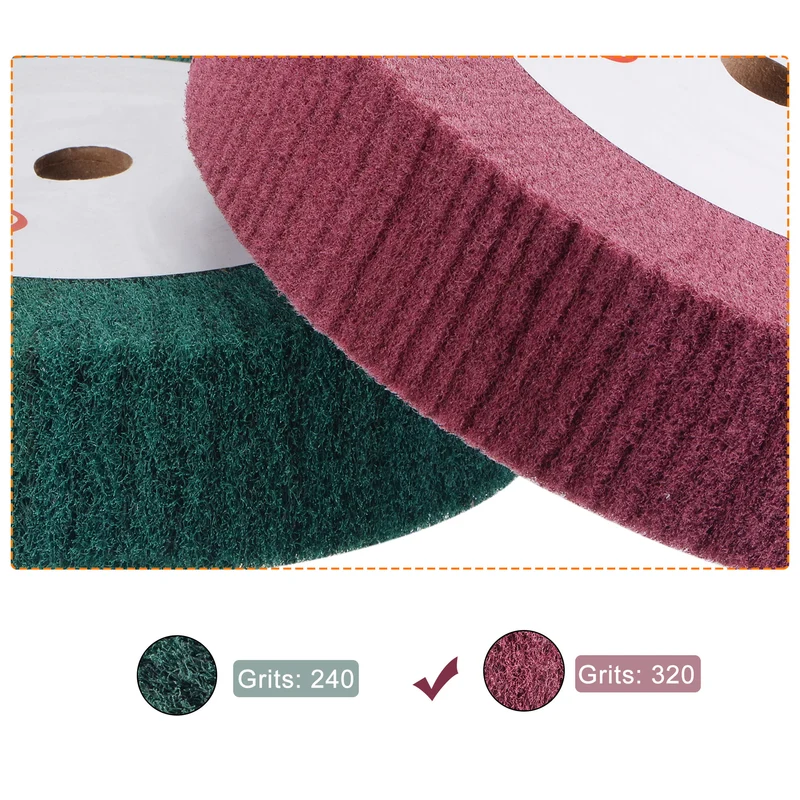 200mmx50mm 320 Grit Non-Woven Nylon Wire Drawing Abrasive Polishing Flap Wheel
