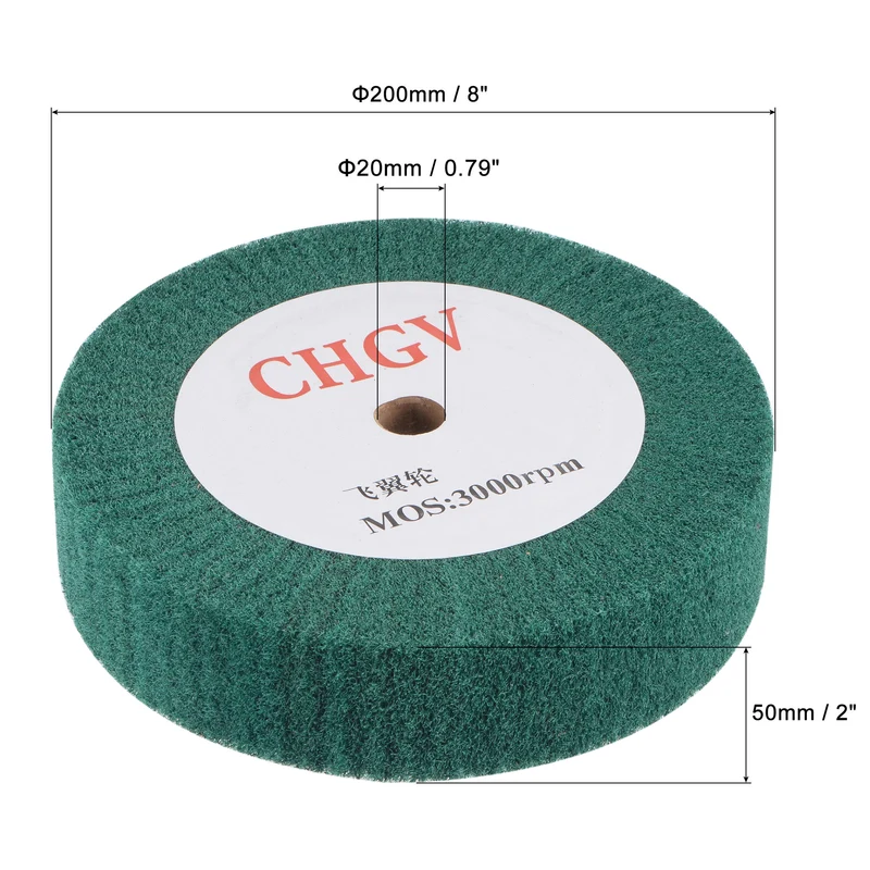 200mmx50mm 240 Grit Non-Woven Nylon Wire Drawing Abrasive Polishing Flap Wheel