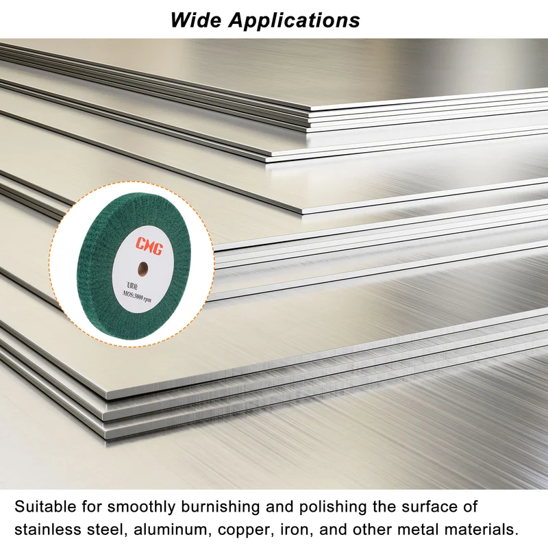 200mmx25mm 240 Grit Non-Woven Nylon Wire Drawing Abrasive Polishing Flap Wheel