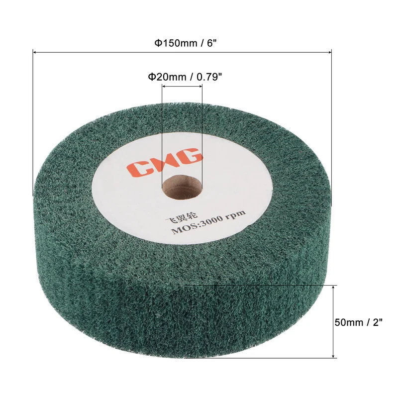 150mmx50mm 240 Grit Non-Woven Nylon Wire Drawing Abrasive Polishing Flap Wheel