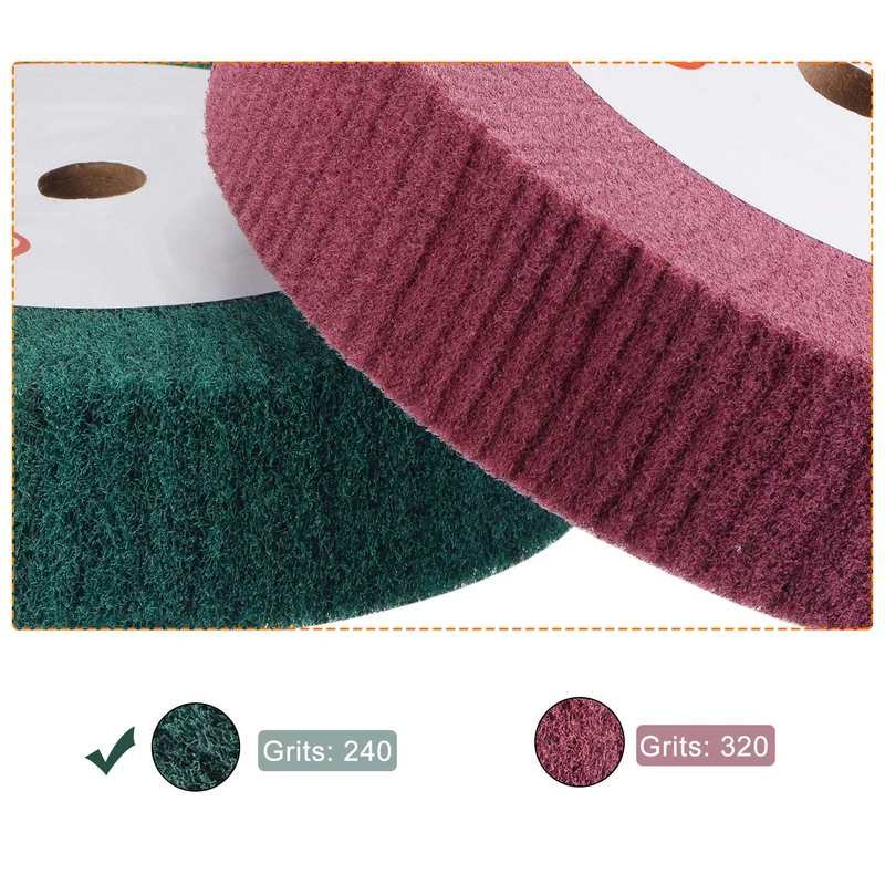 150mmx50mm 240 Grit Non-Woven Nylon Wire Drawing Abrasive Polishing Flap Wheel