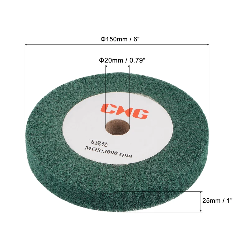 150mmx25mm 240 Grit Non-Woven Nylon Wire Drawing Abrasive Polishing Flap Wheel