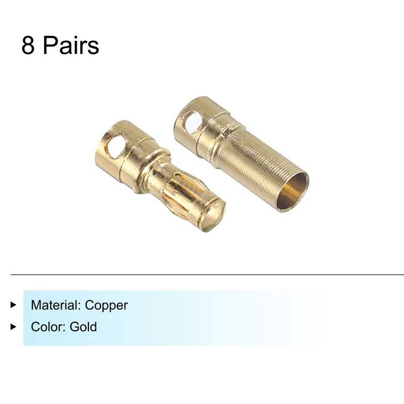 8 Pairs Banana Plugs Connector 3.5mm Male Female Banana Plug for Speaker Wire