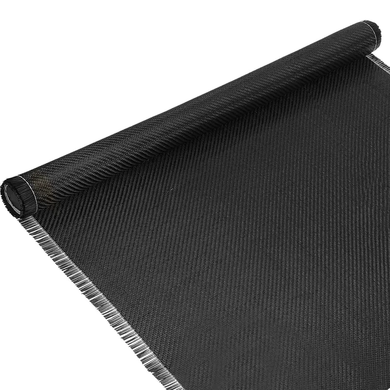 Carbon Fiber Fabric 4.3ft x 23.6" Sheet Roll 2x2 Twill Weave 3K 220g Black 2pcs