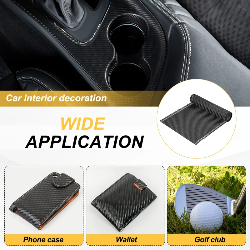 Carbon Fiber Fabric 4.3ft x 23.6" Sheet Roll 2x2 Twill Weave 3K 220g Black 2pcs