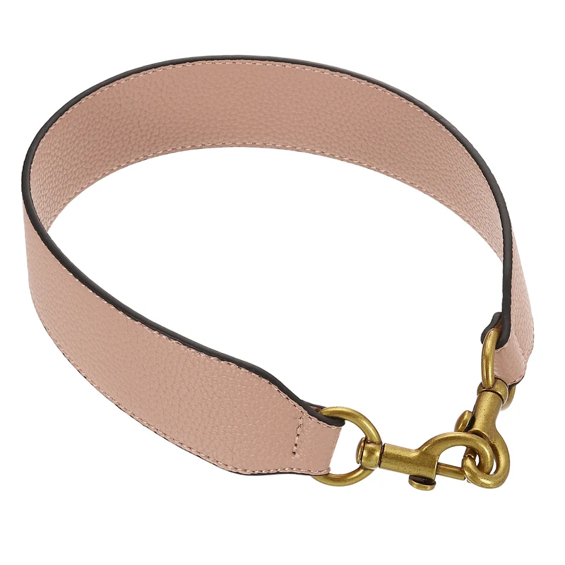 22.83" PU Leather Short Bag Strap with Clasp Pink Deep Gold Buckle