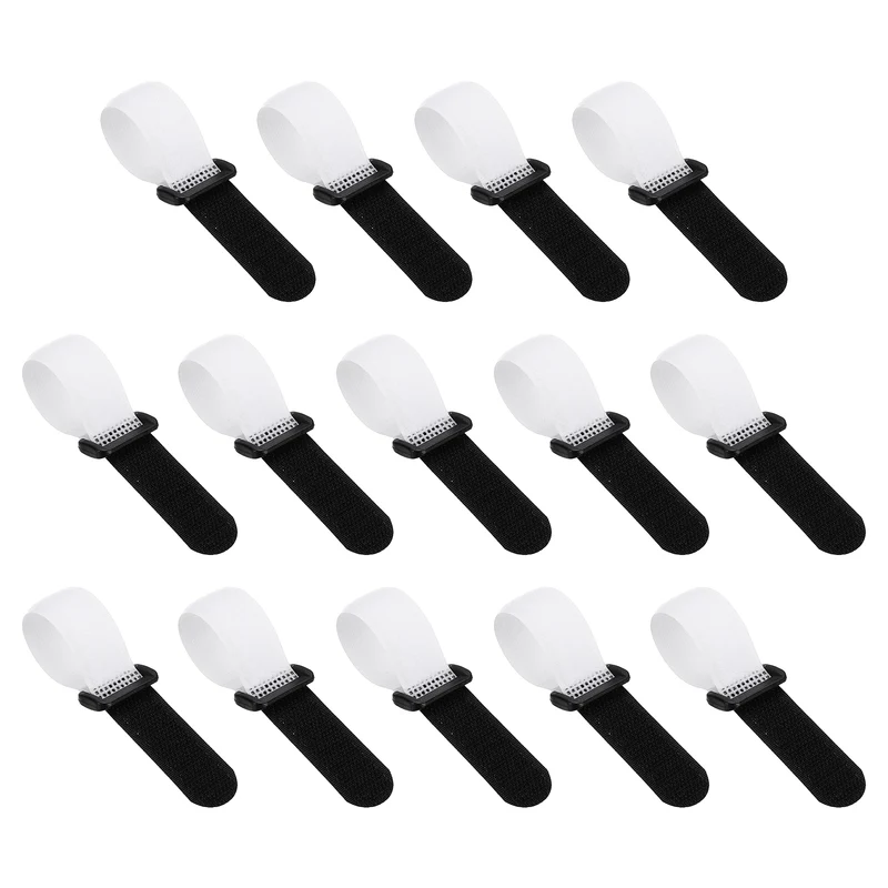14pcs Reusable Cinch Strap 1.1"x6.4" Hook and Loop Cable Securing Strap White