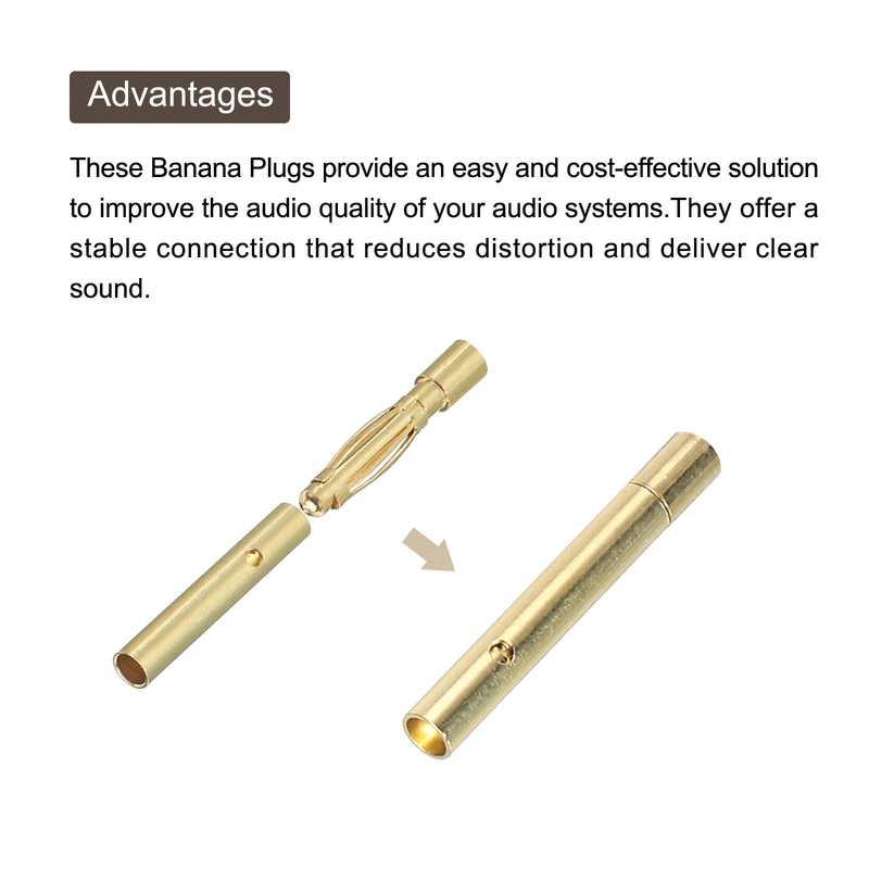 8 Pairs Banana Plugs Connector 2mm Male Female Banana Plug for Speaker Wire
