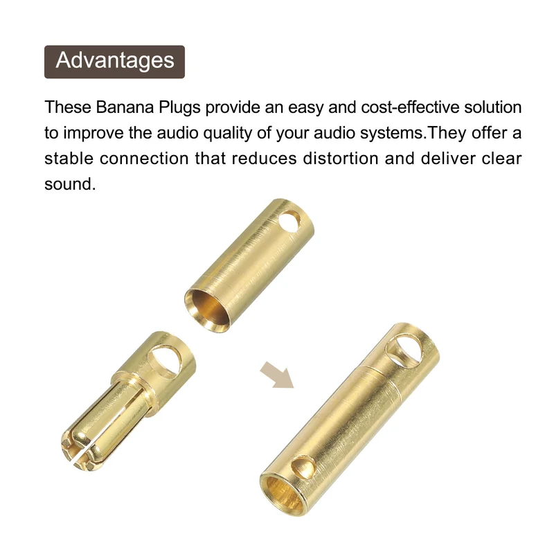 10 Pairs Banana Plugs Connector 5.5mm Male Female Banana Plugs for Speaker Wire