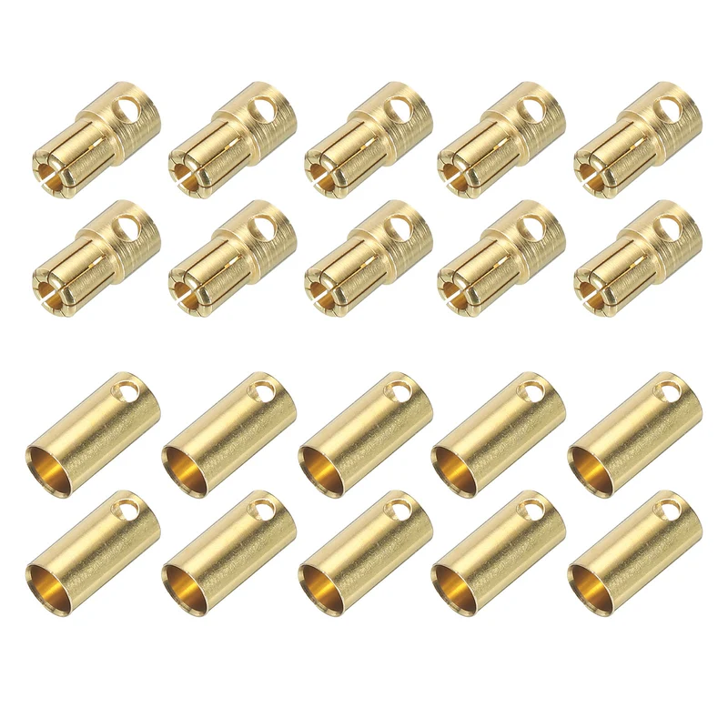 10 Pairs Banana Plugs Connector 6.5mm Male Female Banana Plugs for Speaker Wire