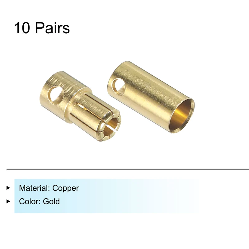 10 Pairs Banana Plugs Connector 6.5mm Male Female Banana Plugs for Speaker Wire