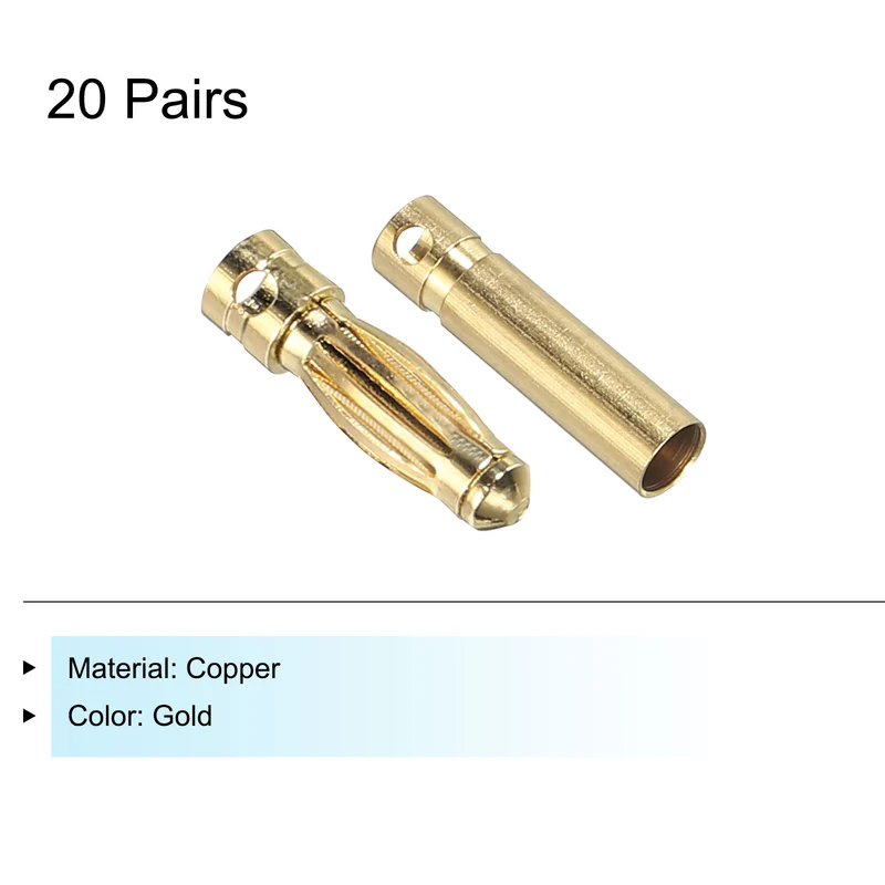 20 Pairs Banana Plugs Connector 3mm Male Female Banana Plug for Speaker Wire