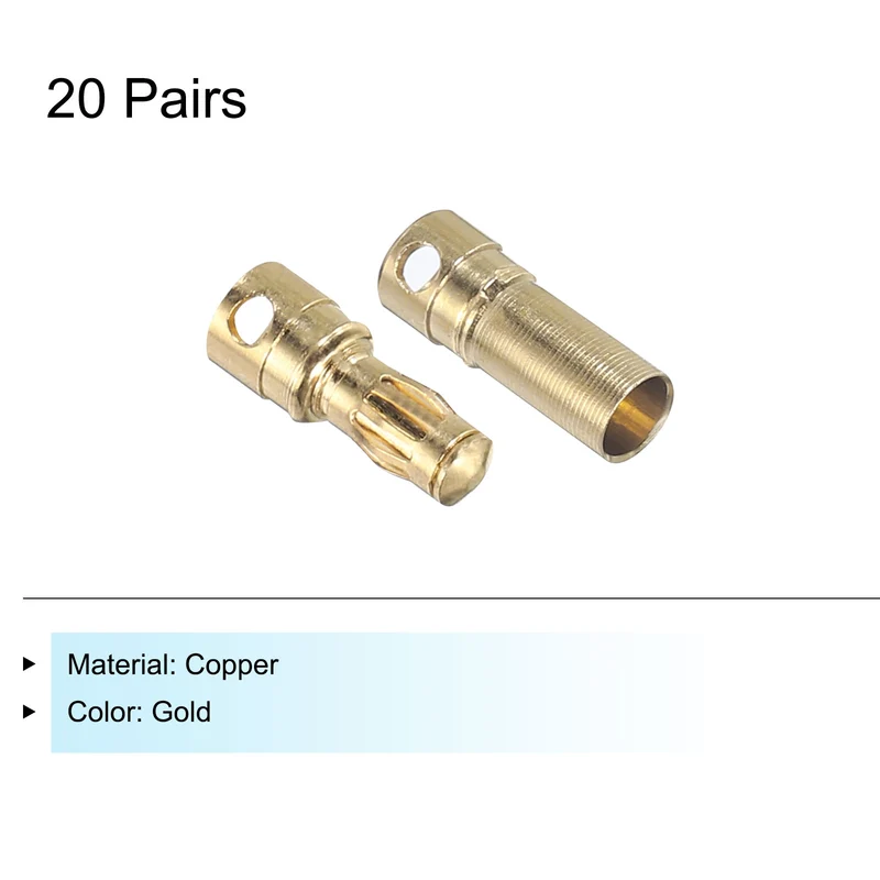 20 Pairs Banana Plugs Connector 3.5mm Male Female Banana Plug