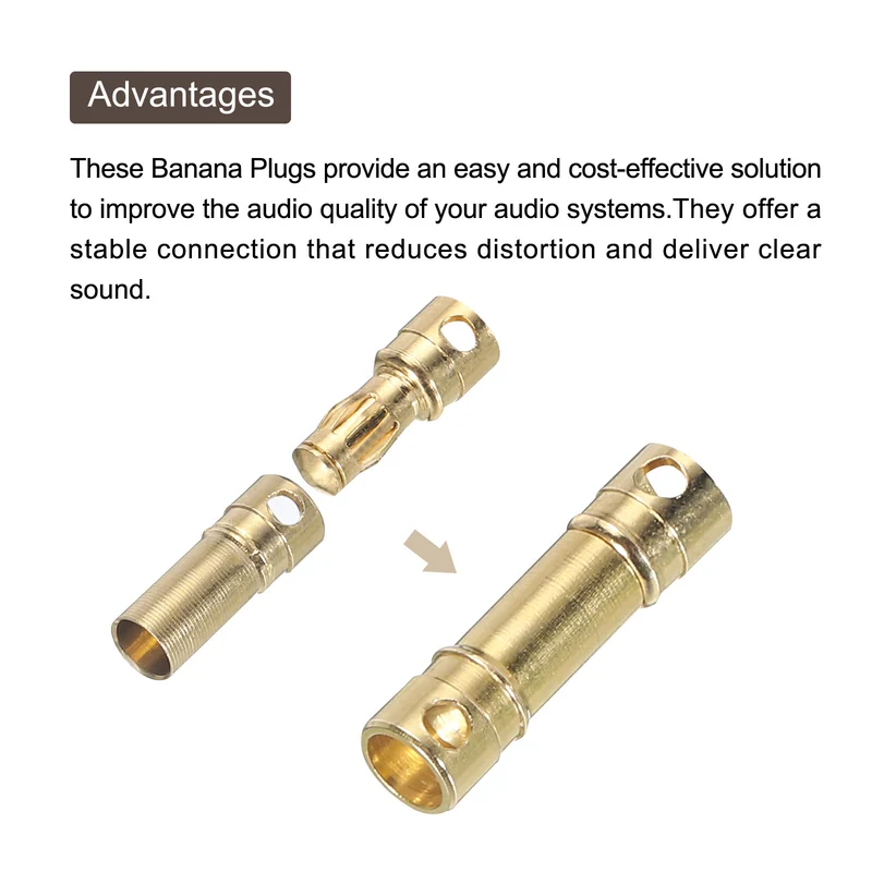 20 Pairs Banana Plugs Connector 3.5mm Male Female Banana Plug