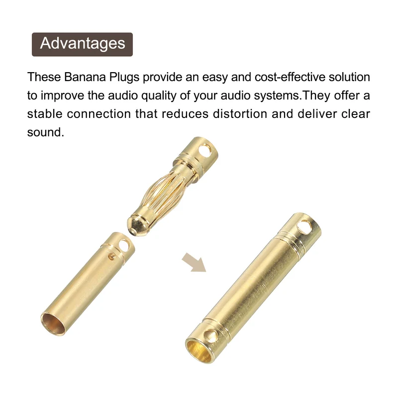 10 Pairs Banana Plugs Connector 4mm Male Female Banana Plugs for Speaker Wire