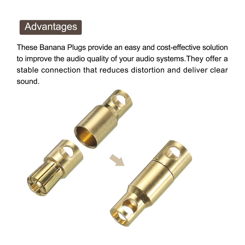 8 Pairs Banana Plugs Connector 6mm Male Female Banana Plug for Speaker Wire