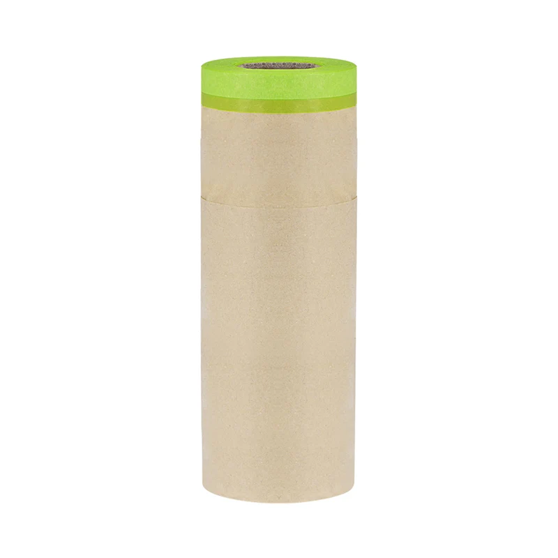 Pre-Taped Masking Paper 11.8" x 49ft Brown Paper High-Tack Tape Green