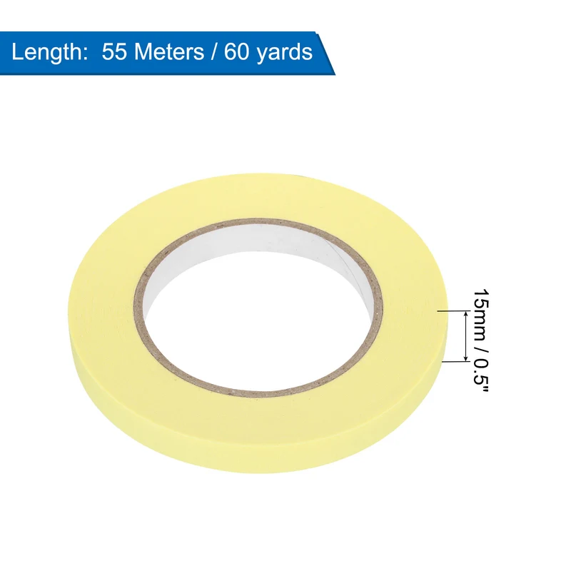 10 Pcs 0.5 Inch Wide 60 Yards Light Yellow Masking Tape Painters Tape Rolls
